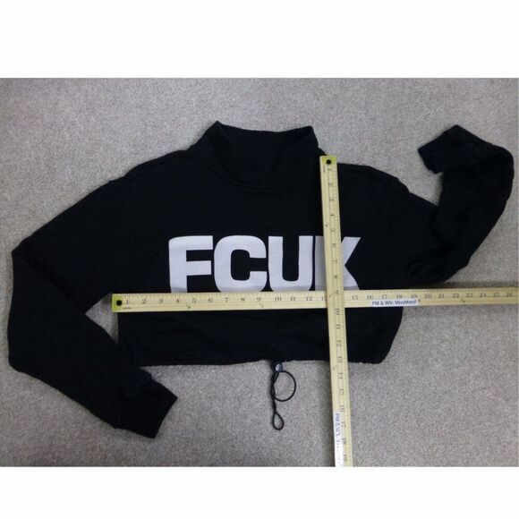 FCUK Drawstring Cropped Long Sleeve Top - Picture 11 of 14